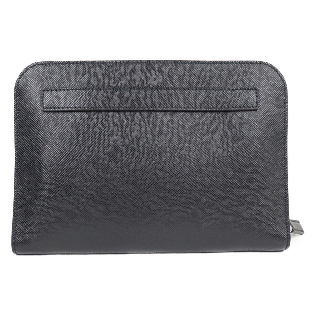 PRADA Clutch Bag Black Leather - Picture 2 of 7